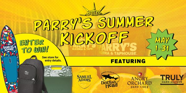 Delicious Orchards Co Events 2023 Parry's Summer Kickoff Featuring Sam Adams, Dogfish Head & More May 131