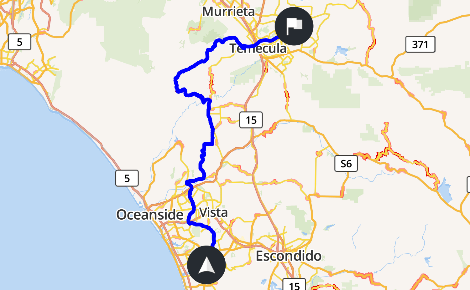 Carlsbad to Faulkner Winery in Temecula