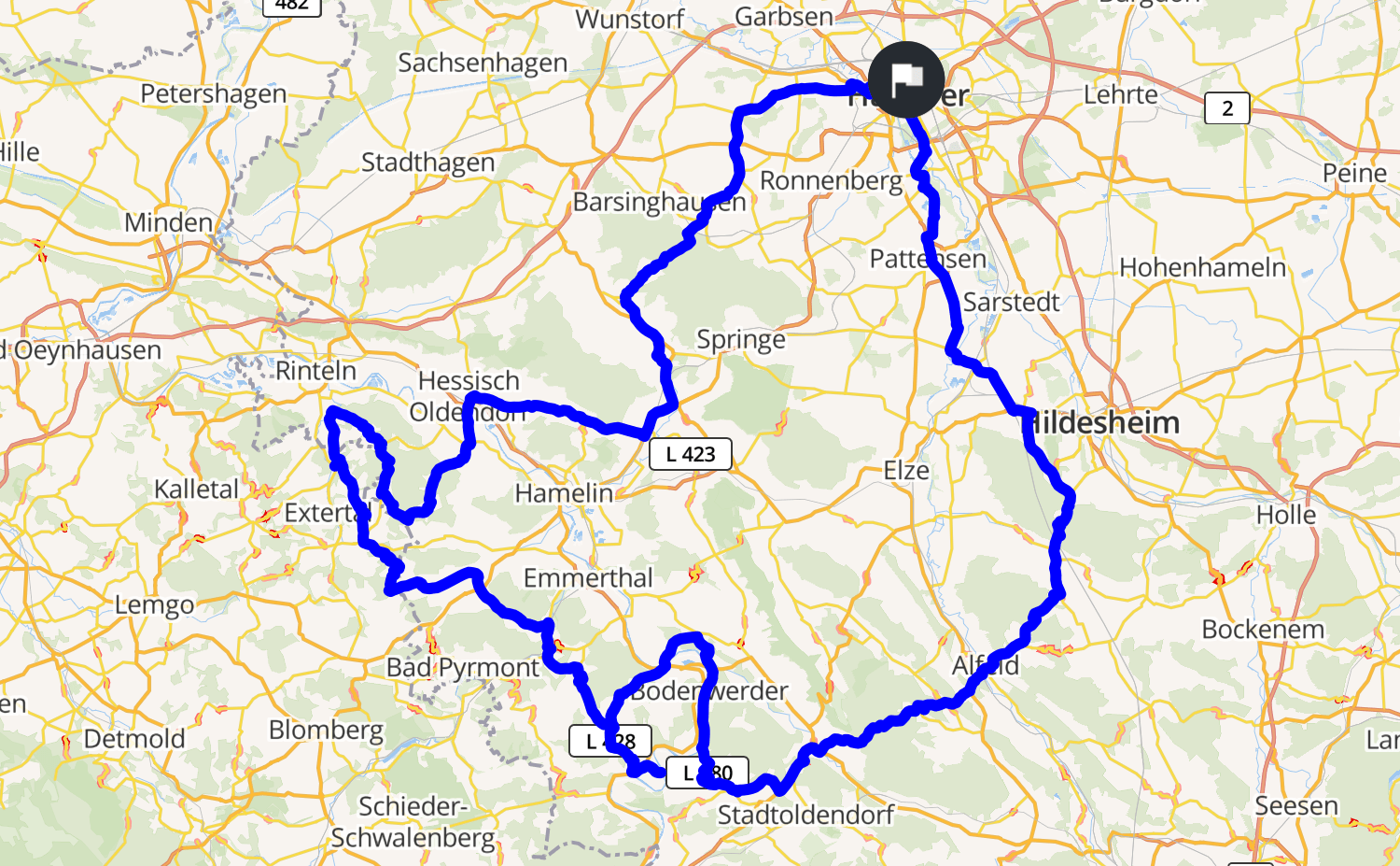 Landkarte Weserbergland Weserbergland