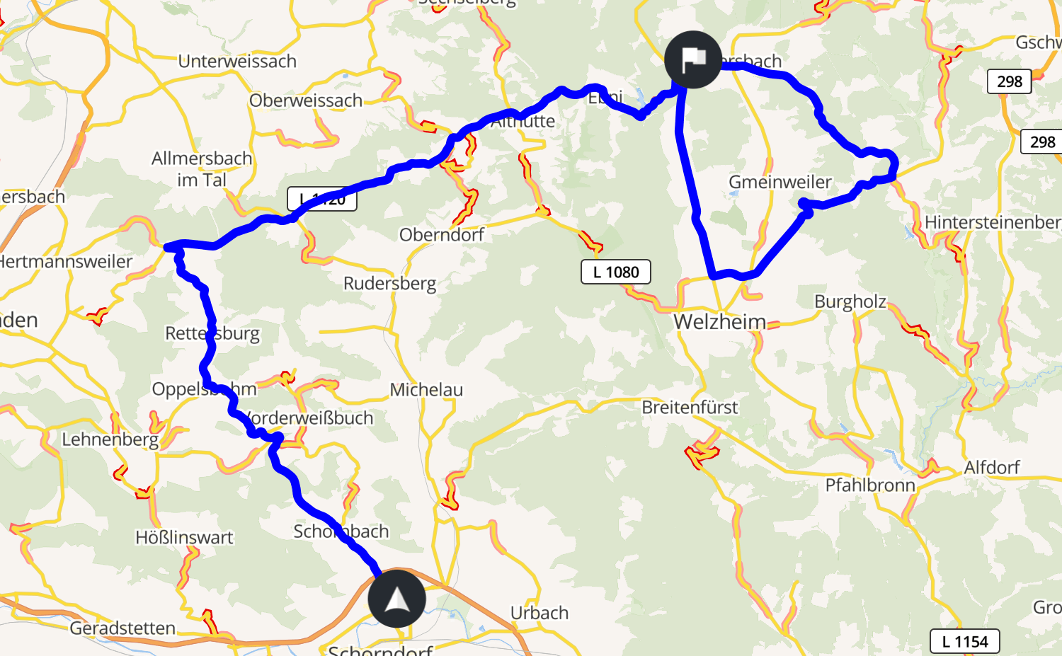 Wanderkarte Welzheimer Wald Top 5 Tour Welzheimer Wald