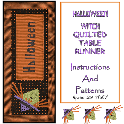 Witch Halloween Table Runner Pattern Parties and Patterns