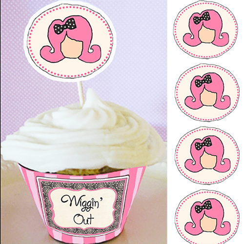 Printable Wiggin' Out Cupcake Wrapper Parties and Patterns Downloads