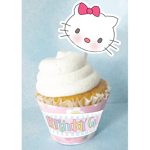 Printable HelloKitty Cupcake Wrapper Parties and Patterns