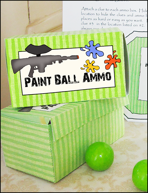 PaintBall Party Ideas Treat Boxes Parties and Patterns