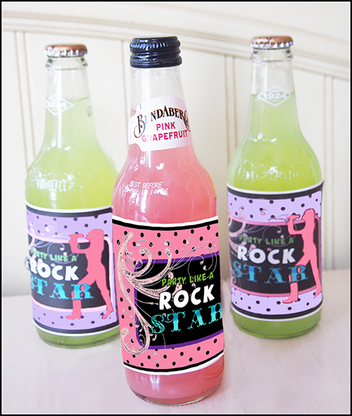 RockStar Party Ideas Bottle Labels are perfect for parties.