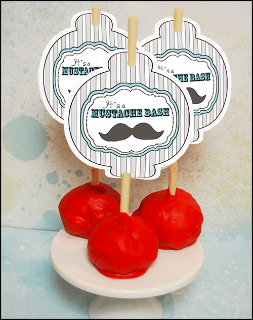 Mustache Party Ideas CakePopTags are great for parties