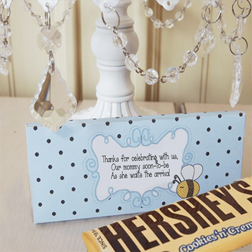 Bumblebee Baby Shower CandyBar Pocket Parties and Patterns