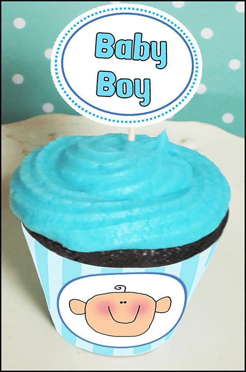 DIY Cupcake Liners "Baby Boy"