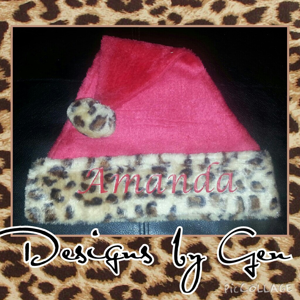 SANTA HAT (ANIMAL PRINT)