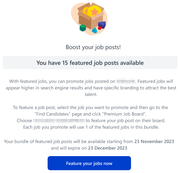 Promoting jobs (featured posts) – Workable Partners Support