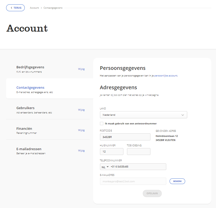 Contactgegevens - Partnerplatform