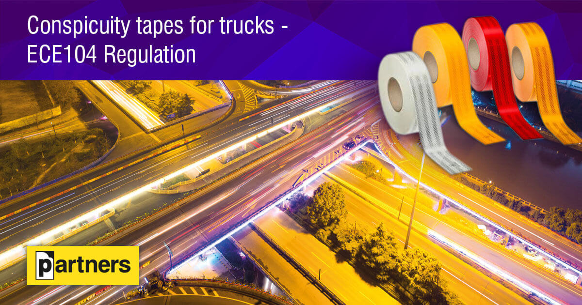 Conspicuity tapes for trucks What is ECE104 Regulation?