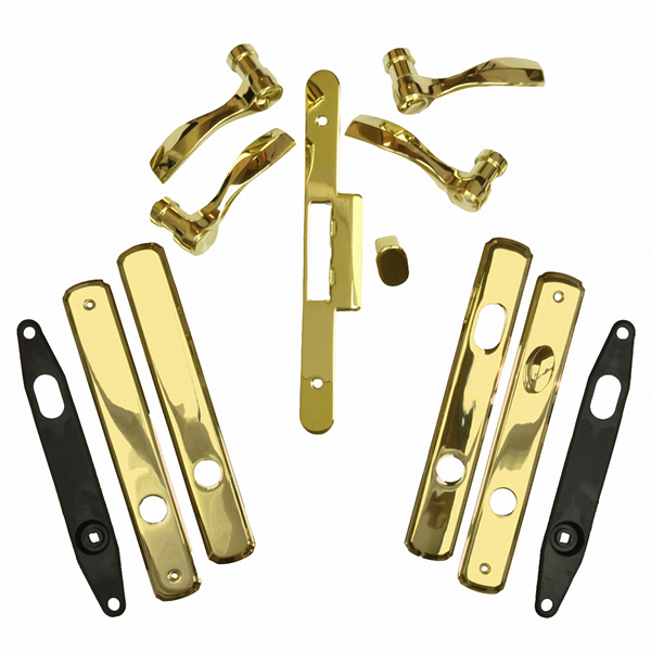 Andersen® Double Door Complete Trim Set Newbury® / HP Brass Finish