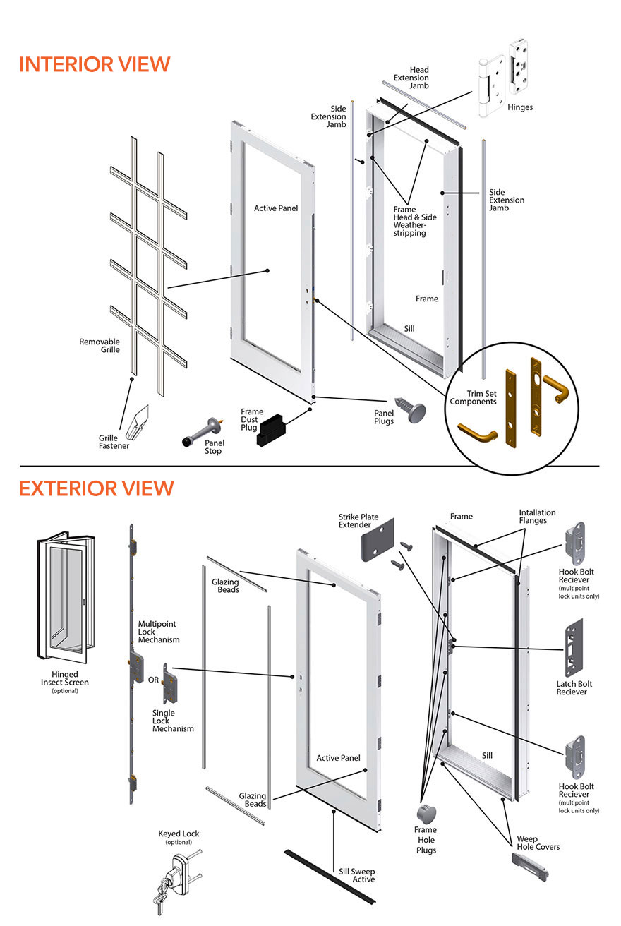 200 Series Hinged Patio Door Single Panel