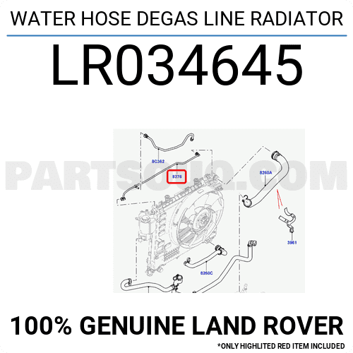 WATER HOSE DEGAS LINE RADIATOR LR034645 | Land Rover Parts | PartSouq