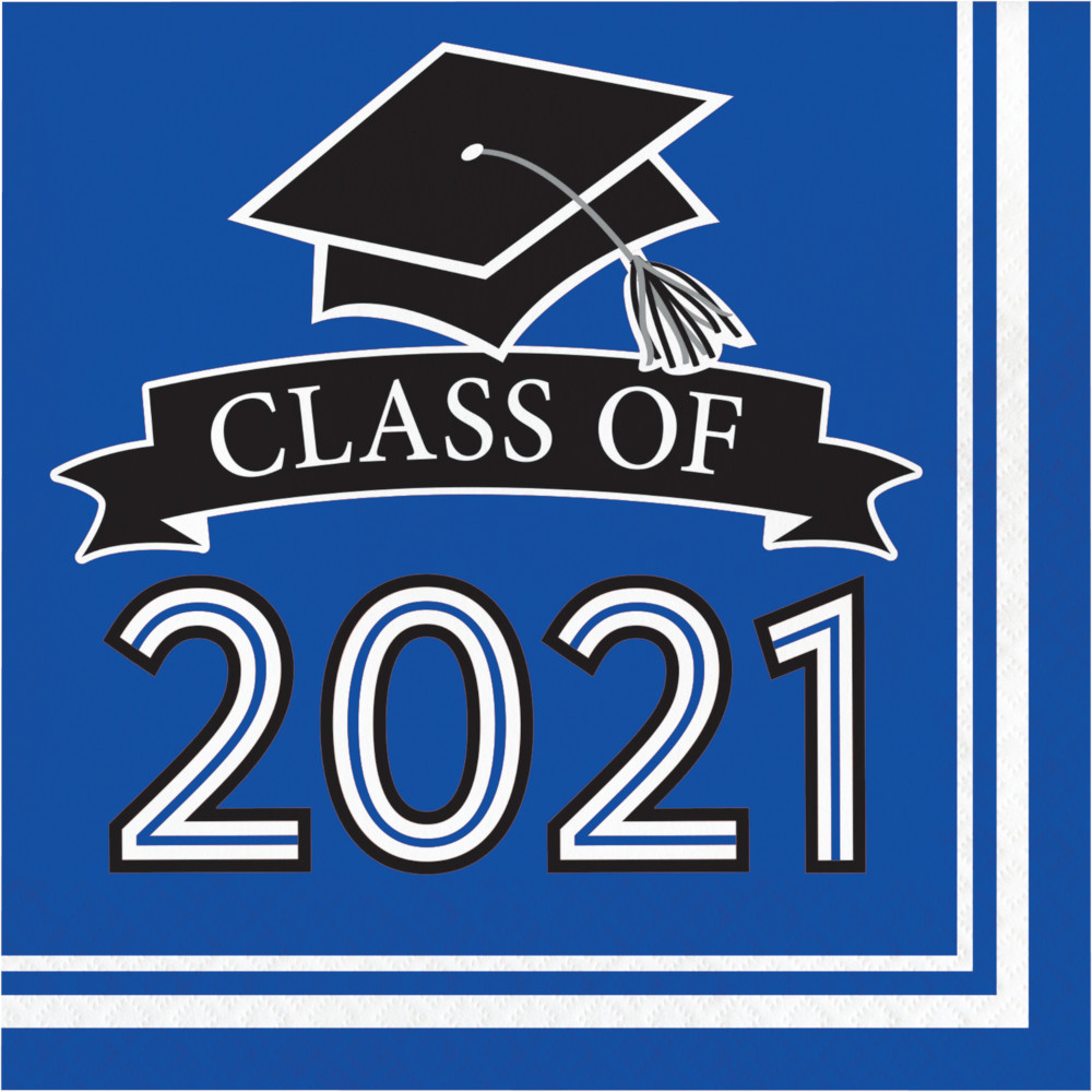 School Spirit Blue 2021 Graduation Lunch Napkins 360ct Party and
