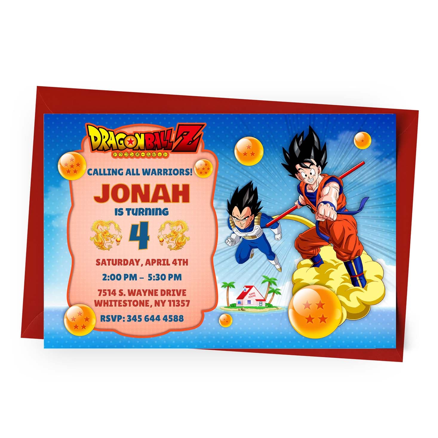 [+5 Freebies] Dragon Ball Invitation template Free