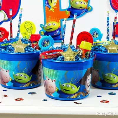 Toy Story Favor Bucket Idea Favor Ideas Toy Story Party Ideas