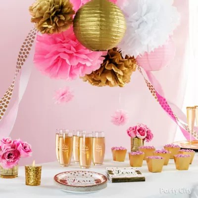 Pink and Gold Bridal Shower Decorations Idea Party City