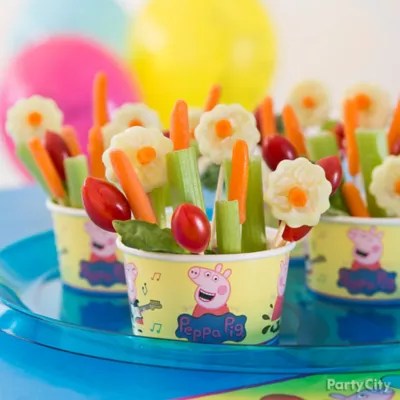 Peppa Pig Garden Veggie Cup Idea Treat Ideas Peppa Pig Party Ideas