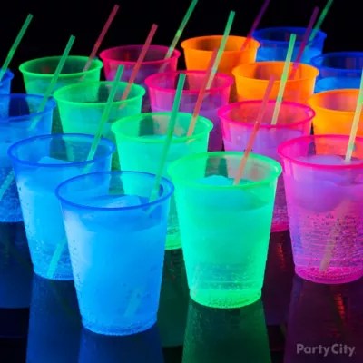 Glow in the Dark Bubbly Drink Idea Black Light Party Ideas Summer