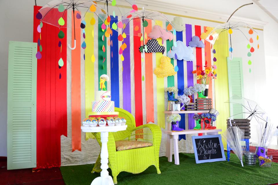 Kirsten's Colorful Raindrops Themed Party 1st Birthday Party Doll