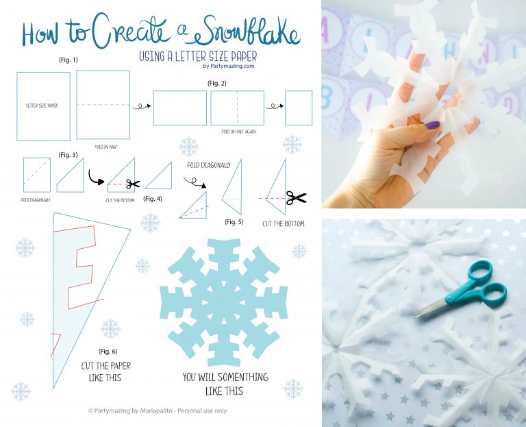 DIY How to make Paper Snowflakes [ Free Printable Guide ] Partymazing