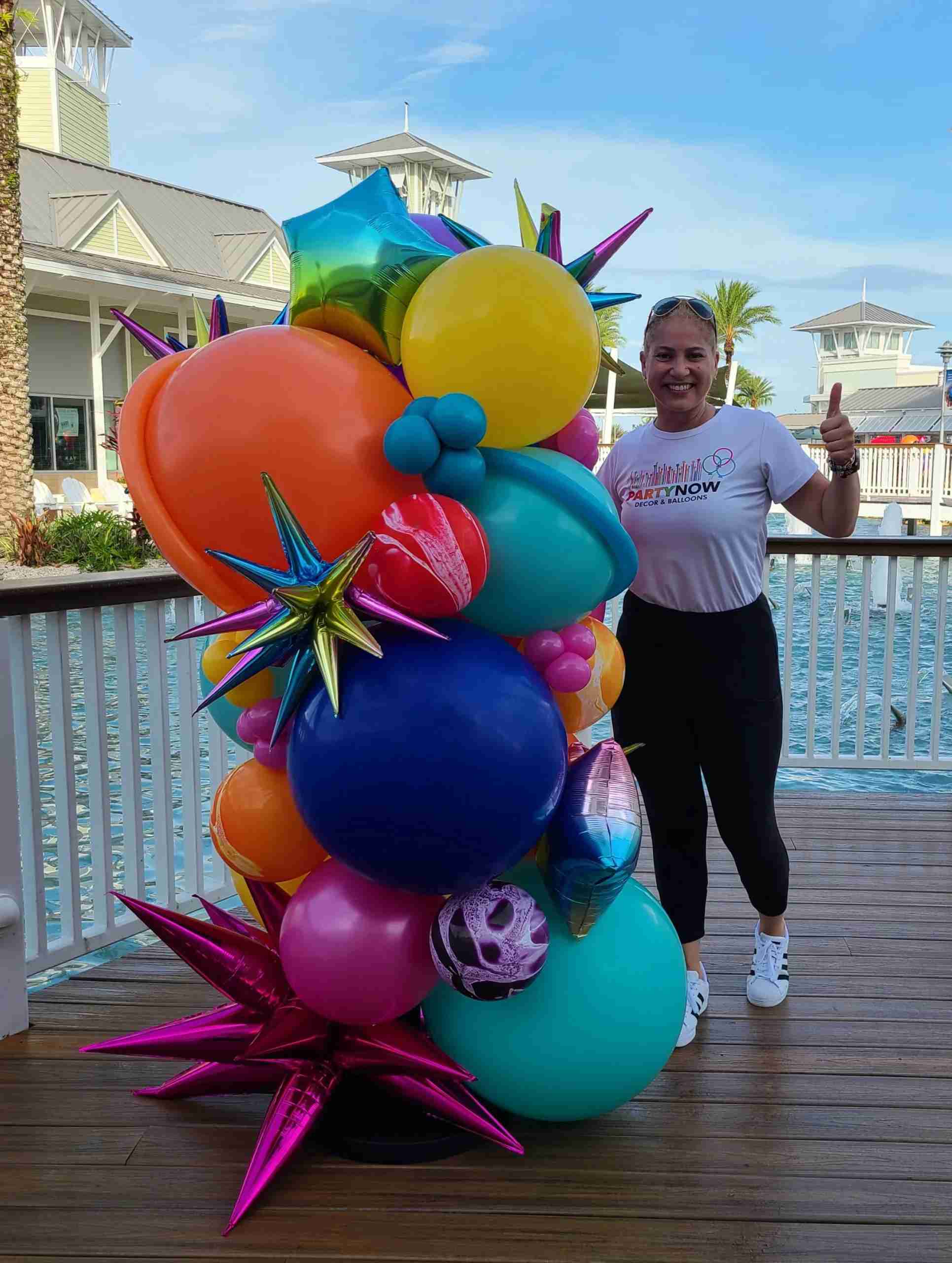 Corporate balloon decoration exterior set up Party Now Balloons & Decor Tampa, FL