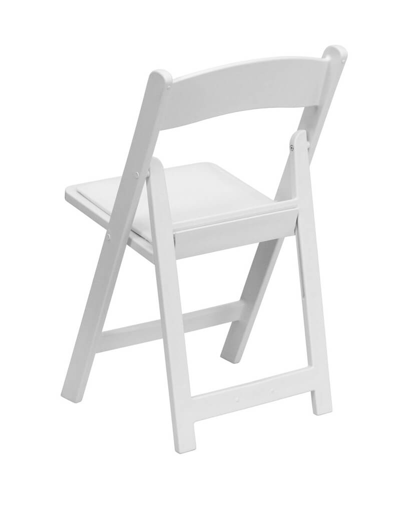 Wooden White Padded Folding Chairs Party On Demand Los Angeles Party Planner