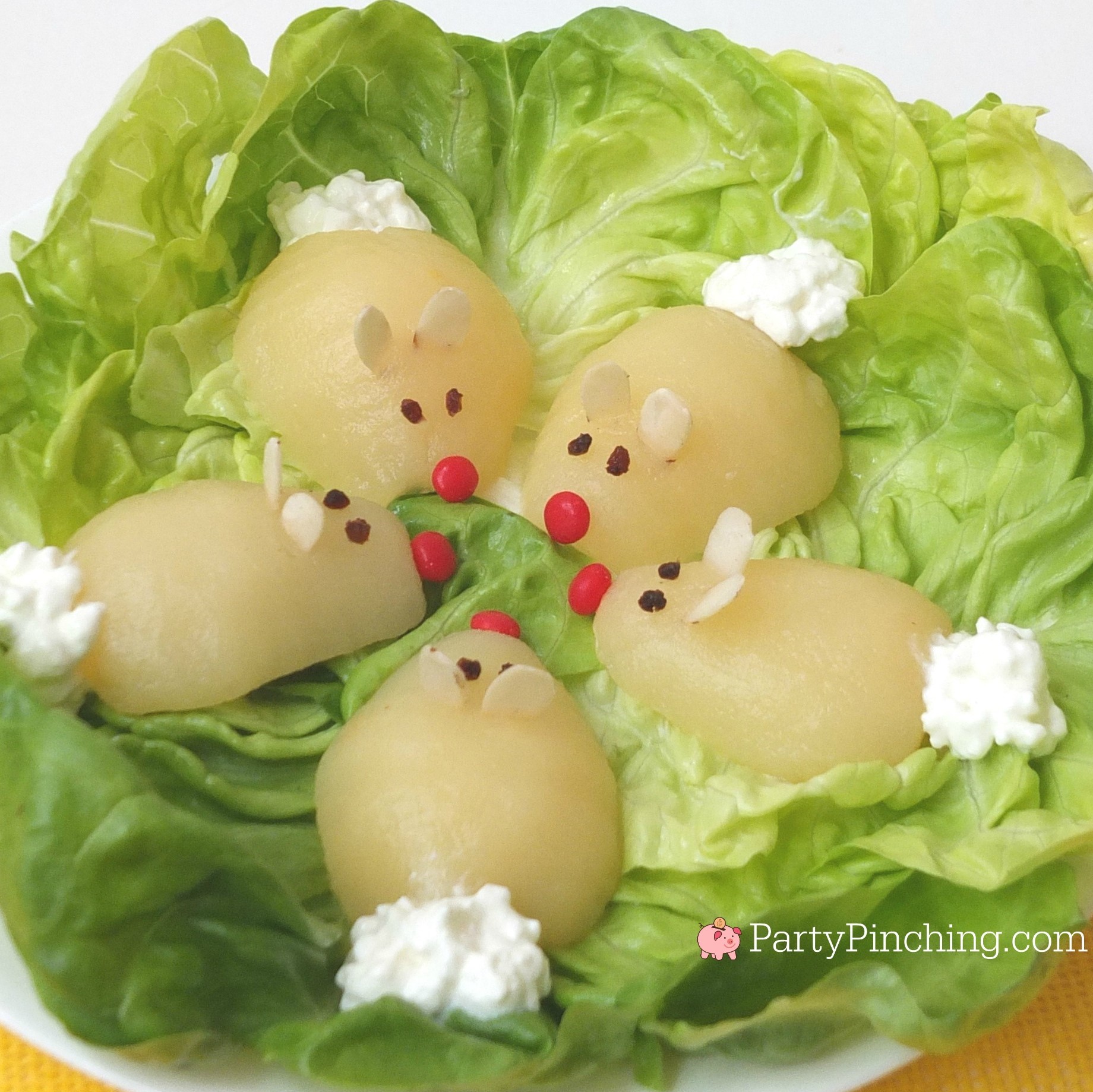 Easter bunny pear salad retro recipe easy to make fun for kids