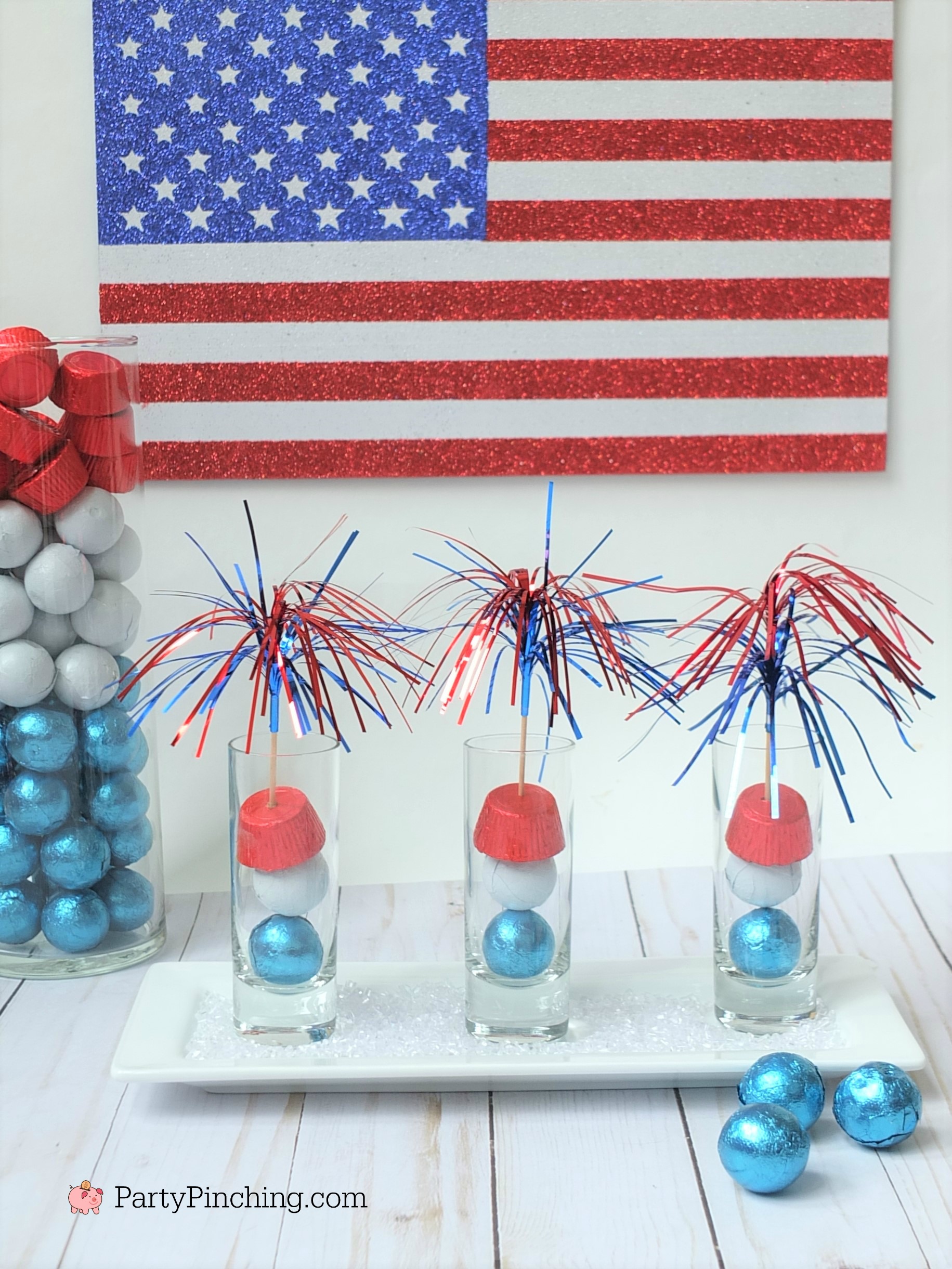 Firecracker 4th of July candy treat idea for Independence Day party