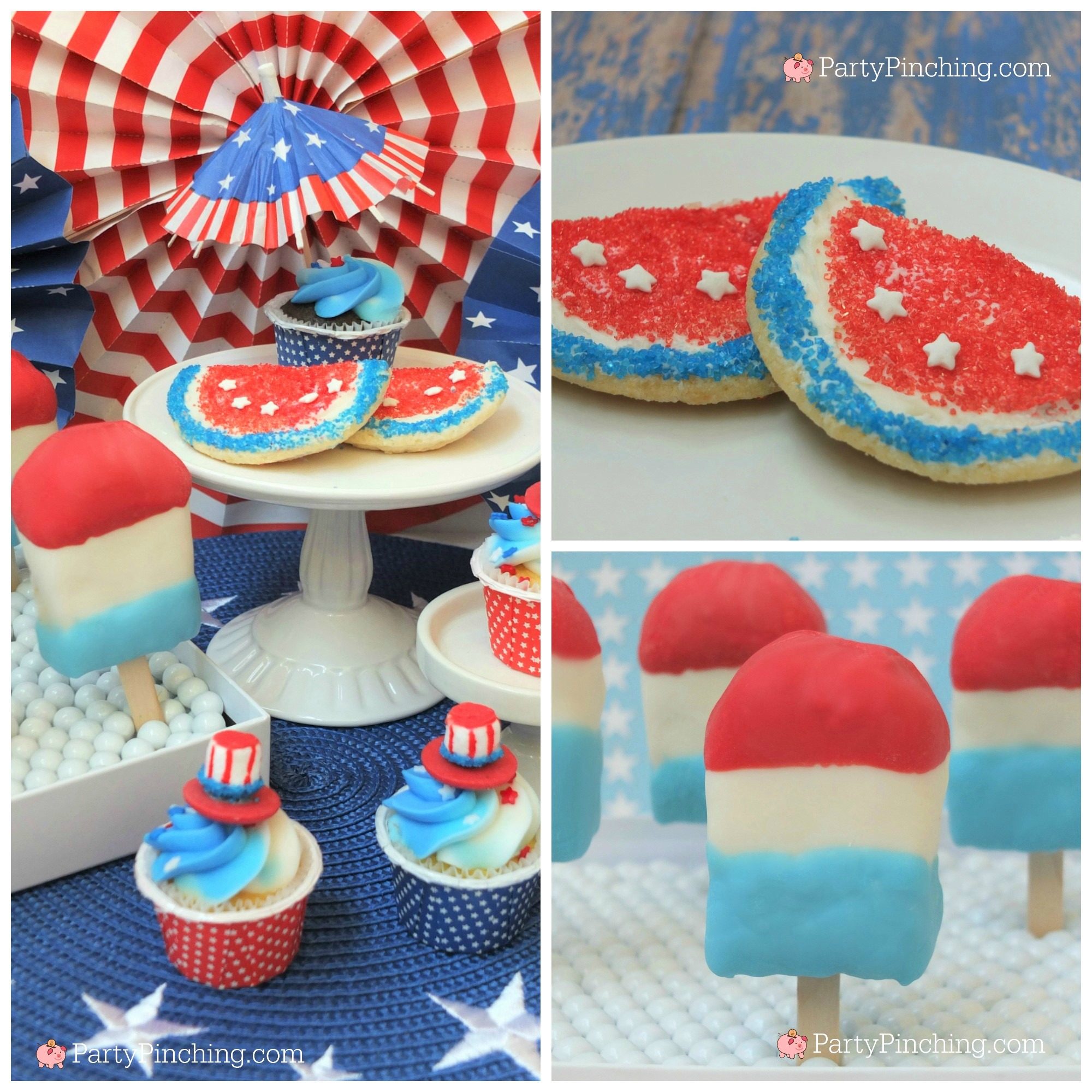 4th of July dessert ideas, easy patriotic candy buffet, red white