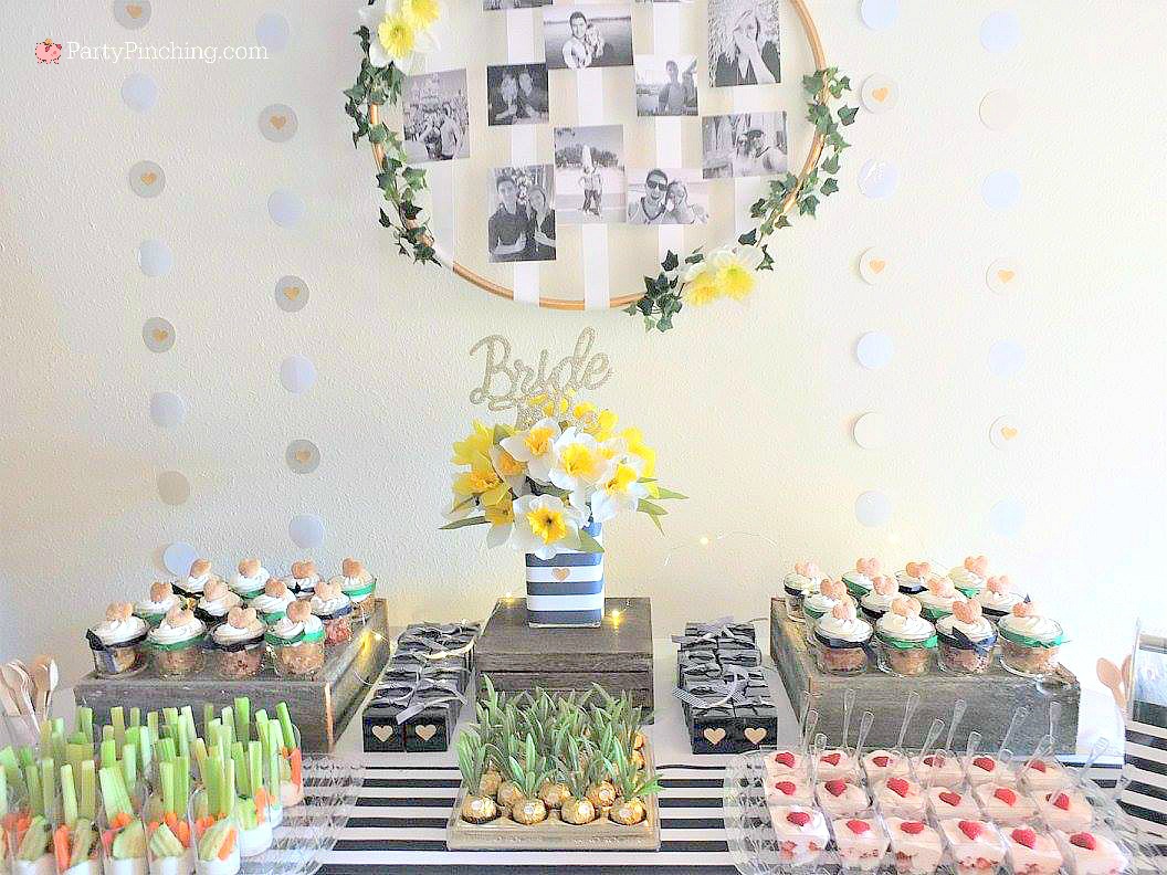 Spring bridal shower ideas on a budget, cute easy finger foods & fun game