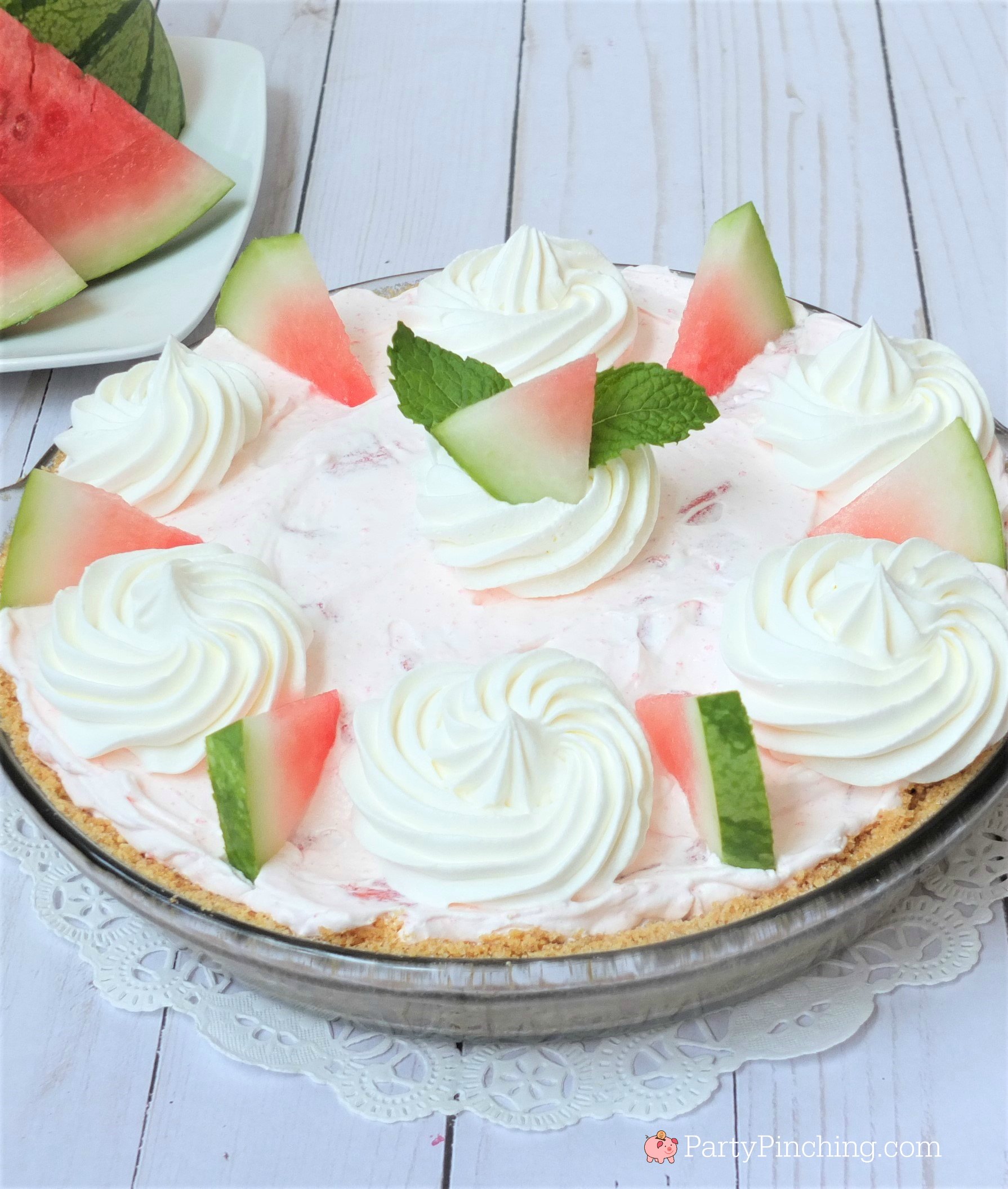 Fluffy Watermelon Pie recipe, best summer pie watermelon dessert