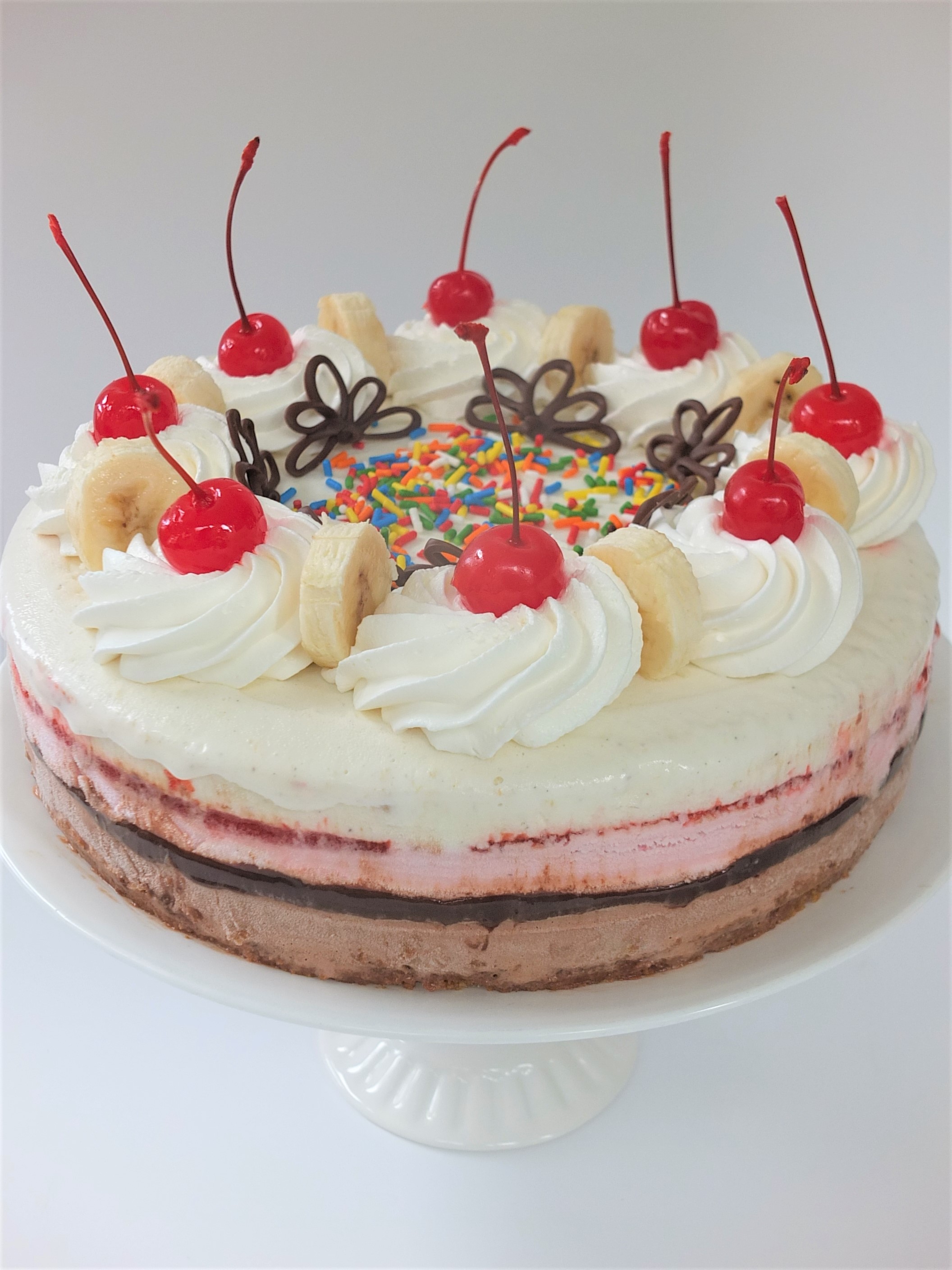 Banana Split Ice Cream Cake