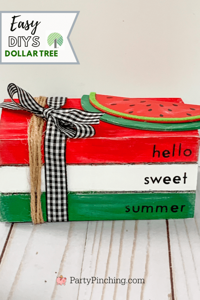 Dollar Tree DIY watermelon craft decor, best easy dollar tree crafts