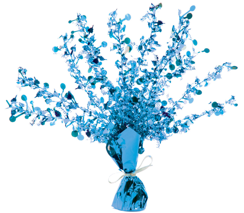 Weighted Foil Spray Centrepiece Blue Happy Birthday Party Store 4 U