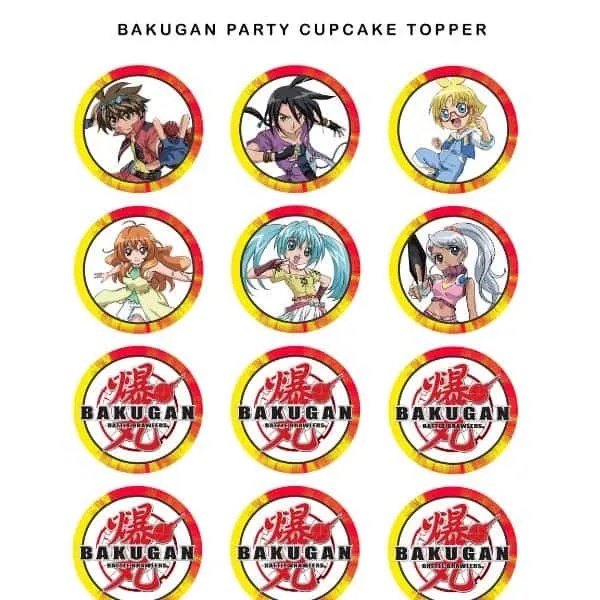 Bakugan Cupcake Toppers Party with Unicorns