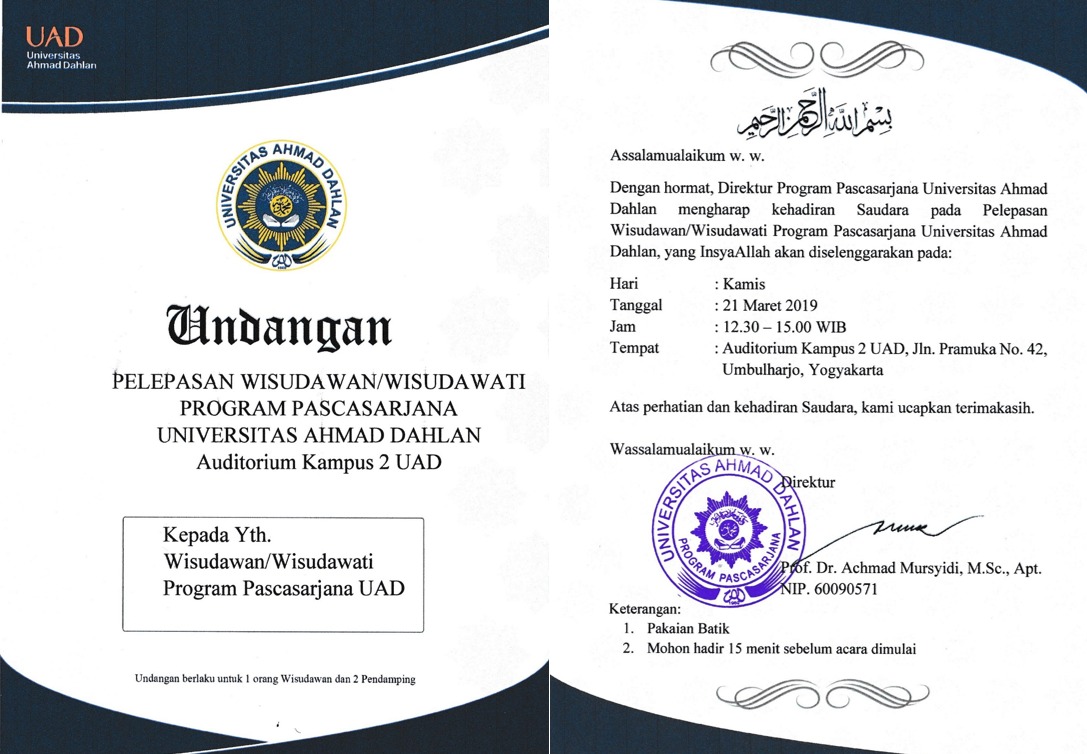 Template Undangan Wisuda Tulisan
