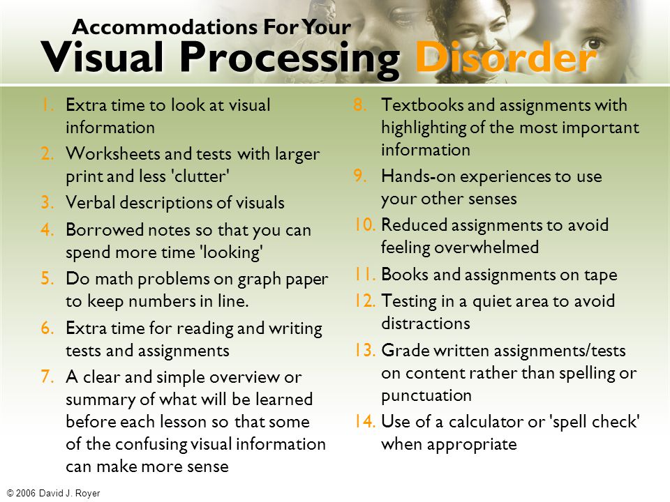 Why Good Visual Processing (all 8 kinds) Is Important! PASEN