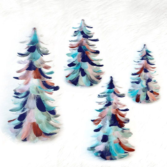 Multicolored Feather Christmas Tree