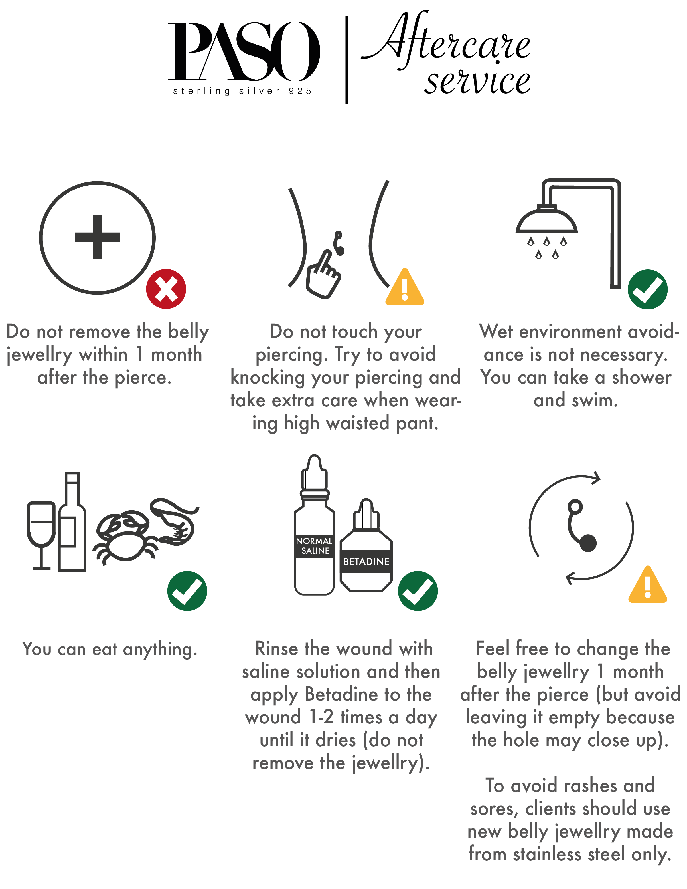 Belly piercing aftercare PASO