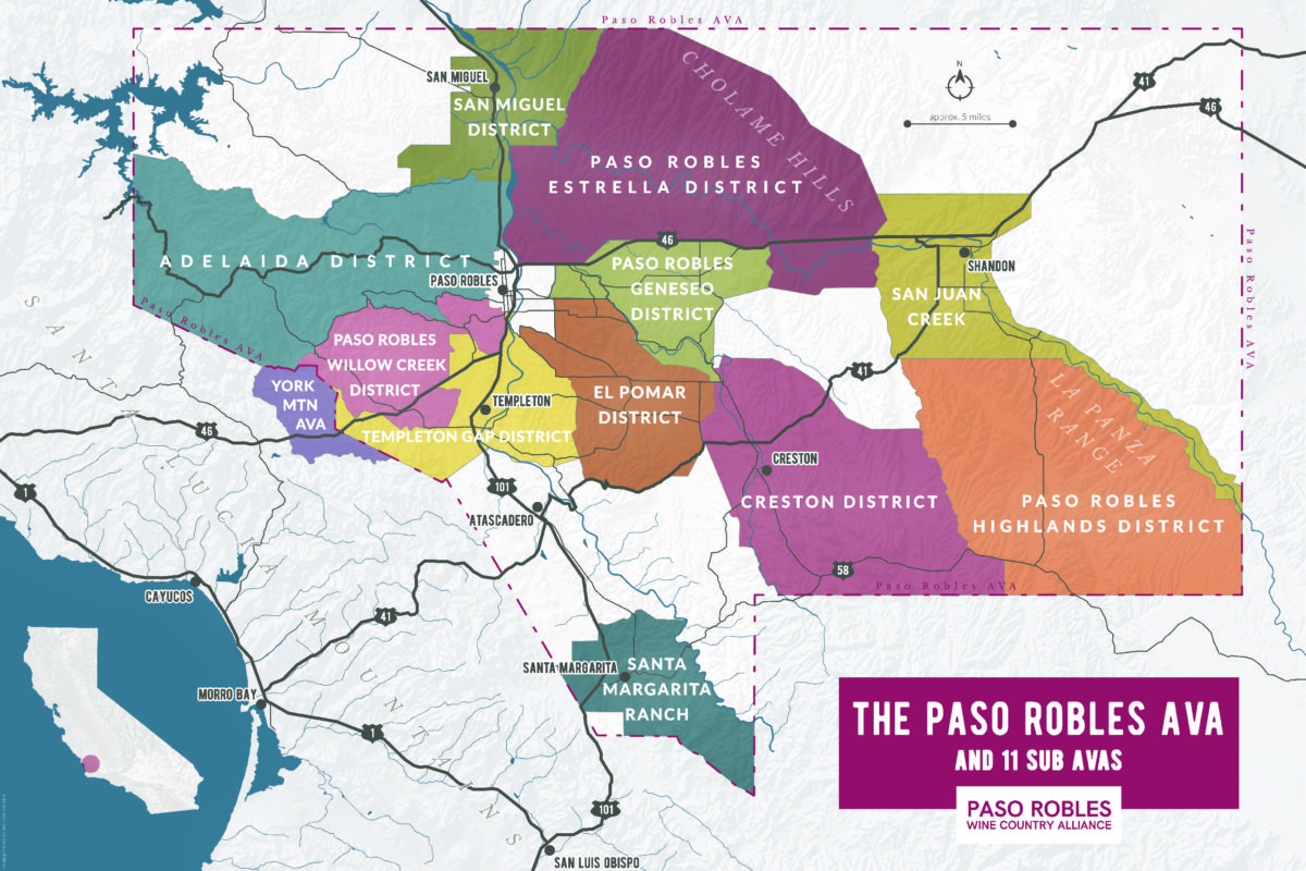 Paso Robles Wine Map FrontandBack Paso Robles Wine Country Alliance