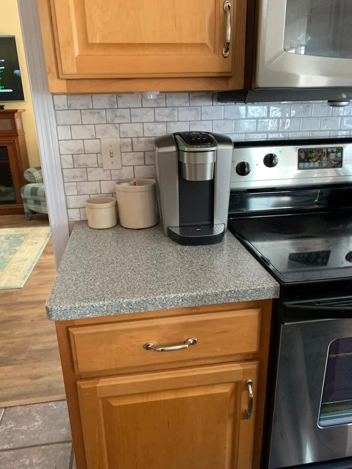 Dollar Tree BackSplash for LESS Using these Wall Tiles!
