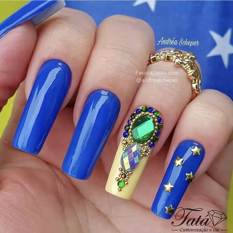 Unhas decoradas do Brasil Unhas para Copa 2018