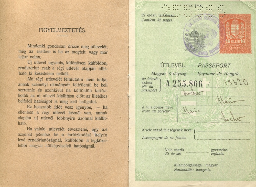 1931 Kingdom of Hungary Passport The World Passport Museum