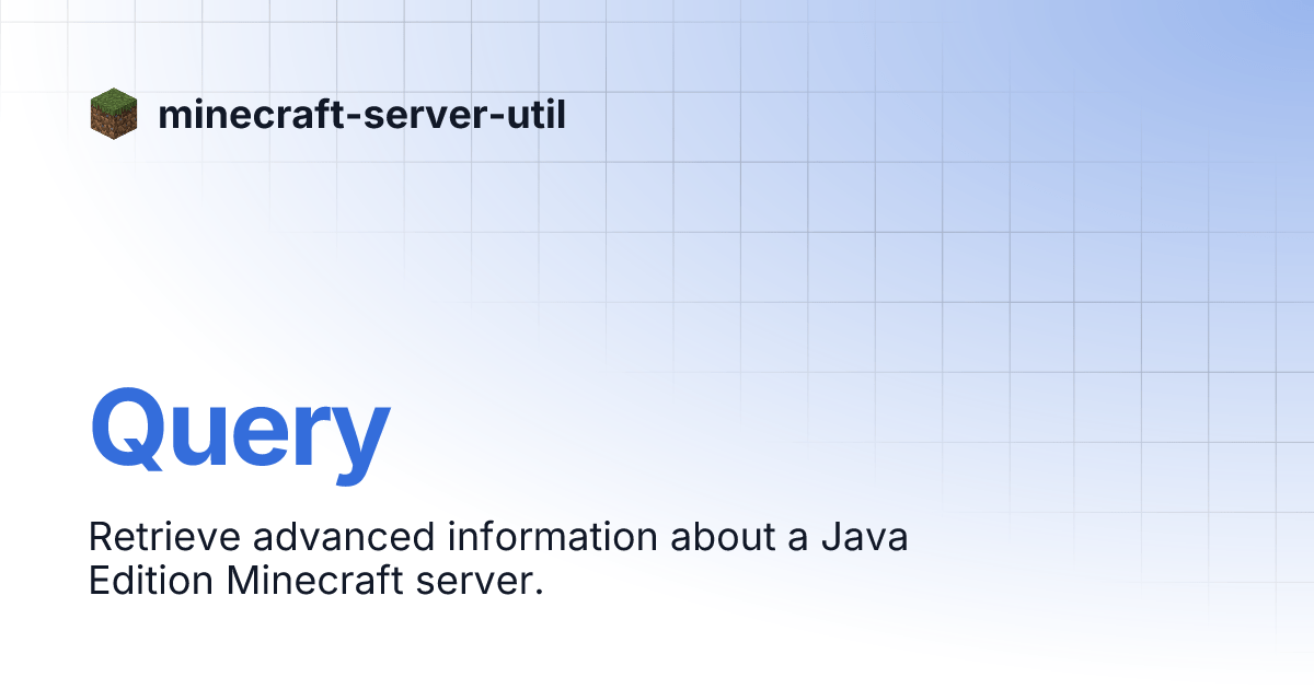 Query minecraftserverutil