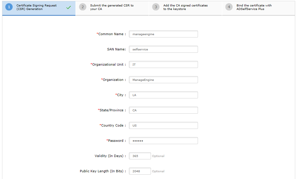 Install SSL certificates for ADSelfService Plus