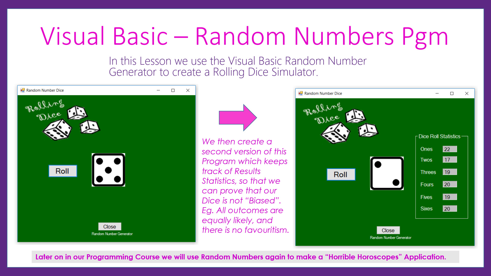 Random Numbers Dice Roll Simulator with Statistics Passy World of ICT