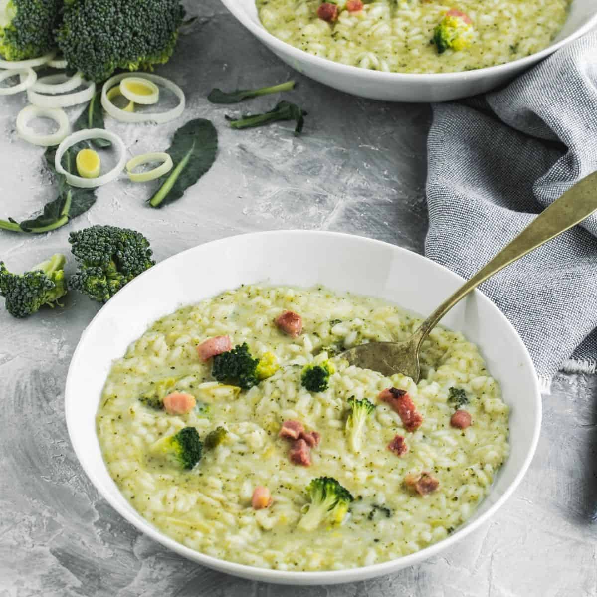 Creamy Risotto with Broccoli and Pancetta